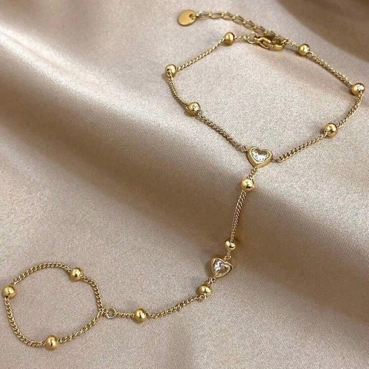 Hand Chain Heart Diamond