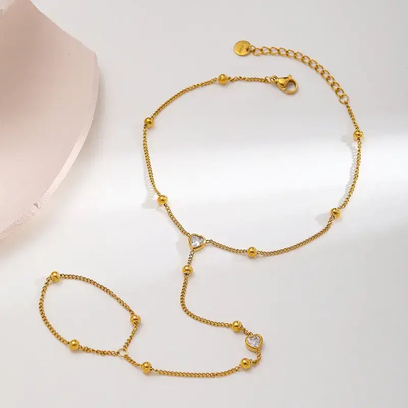 Hand Chain Heart Diamond